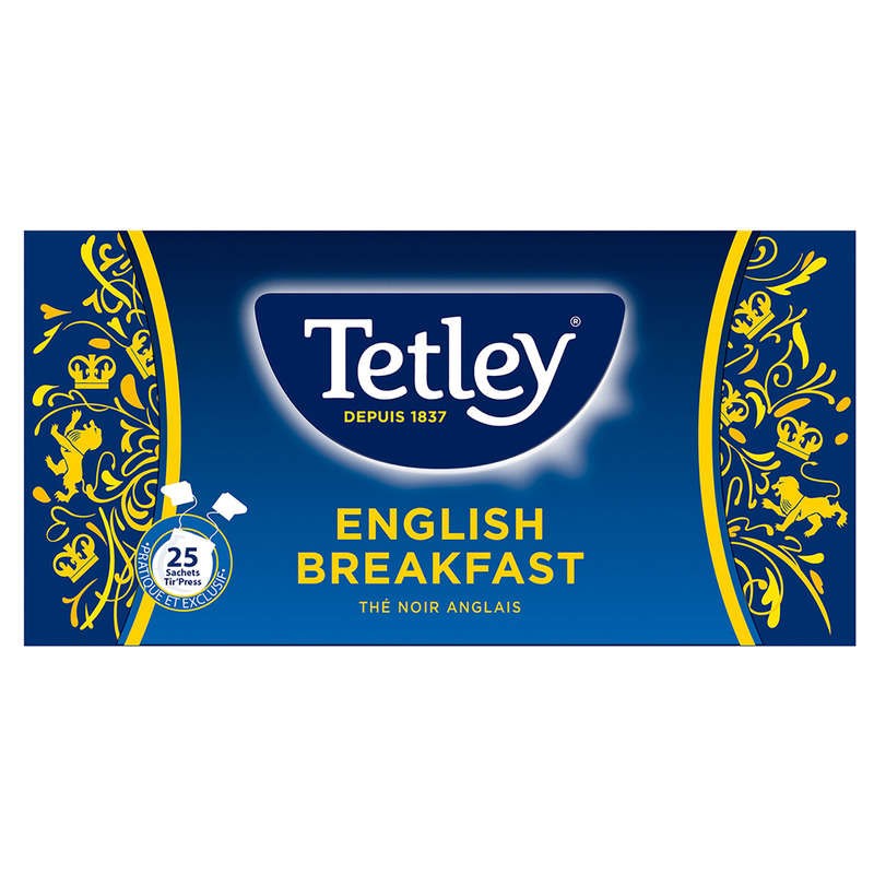 TETLEY Thé anglais english breakfast 25 sachets - 50g TETLEY Thé anglais english breakfast 25 sachets - 50g