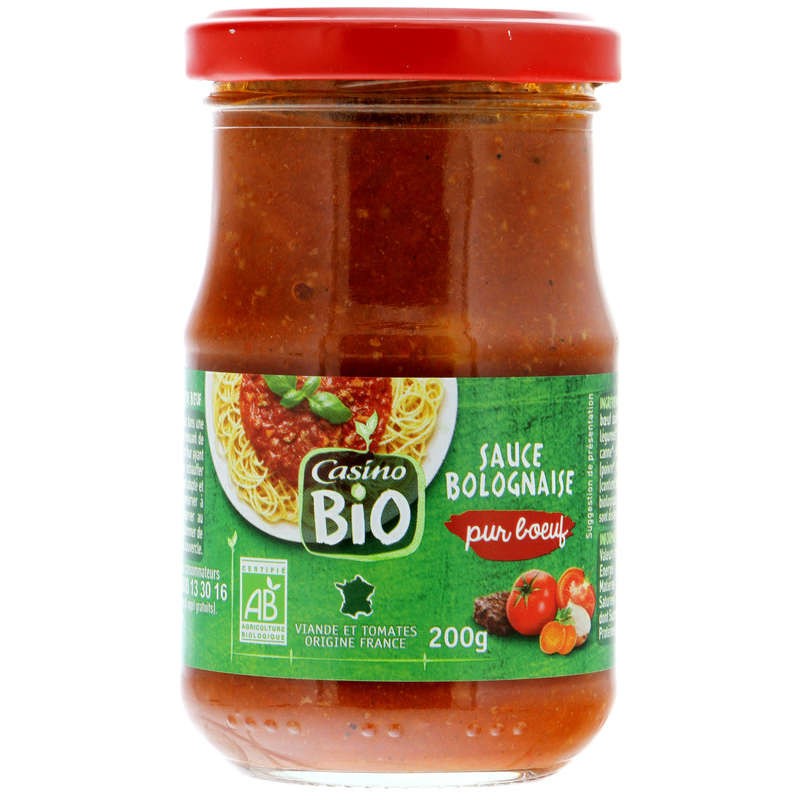 CASINO BIO Sauce bolognaise Bio 200g CASINO BIO Sauce bolognaise Bio 200g