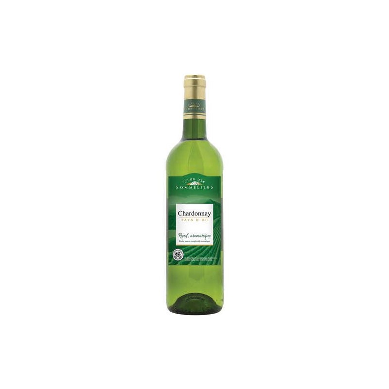 CLUB DES SOMMELIERS Chardonnay blanc Oc IGP 75cl CLUB DES SOMMELIERS Chardonnay blanc Oc IGP 75cl