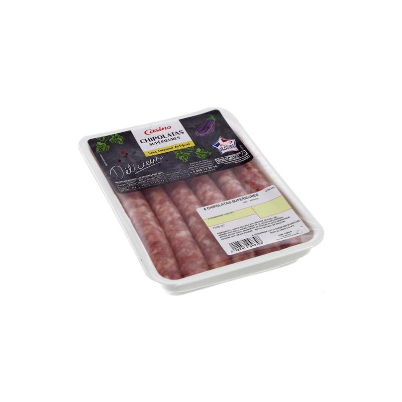 CASINO Chipolatas supérieures 6x55g CASINO Chipolatas supérieures 6x55g